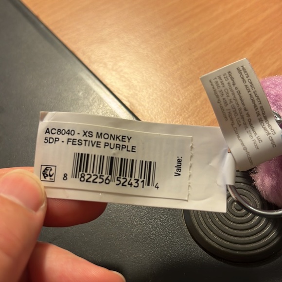 New.Kipling “ROSALIND” tiny Festive Purple monkey - Picture 5 of 6